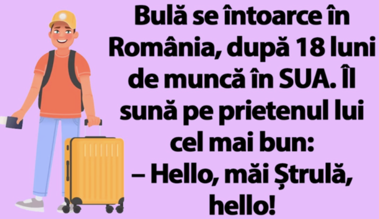 BANC: Bulă se întoarce în România, după 18 luni de muncă în SUA