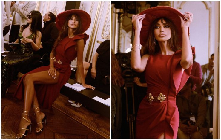 Mădălina Ghenea, senzațională la Paris Fashion Week! Rochia roșie și pălăria spectaculoasă au lăsat audiența fără cuvinte: „Frumusețe de vis!”